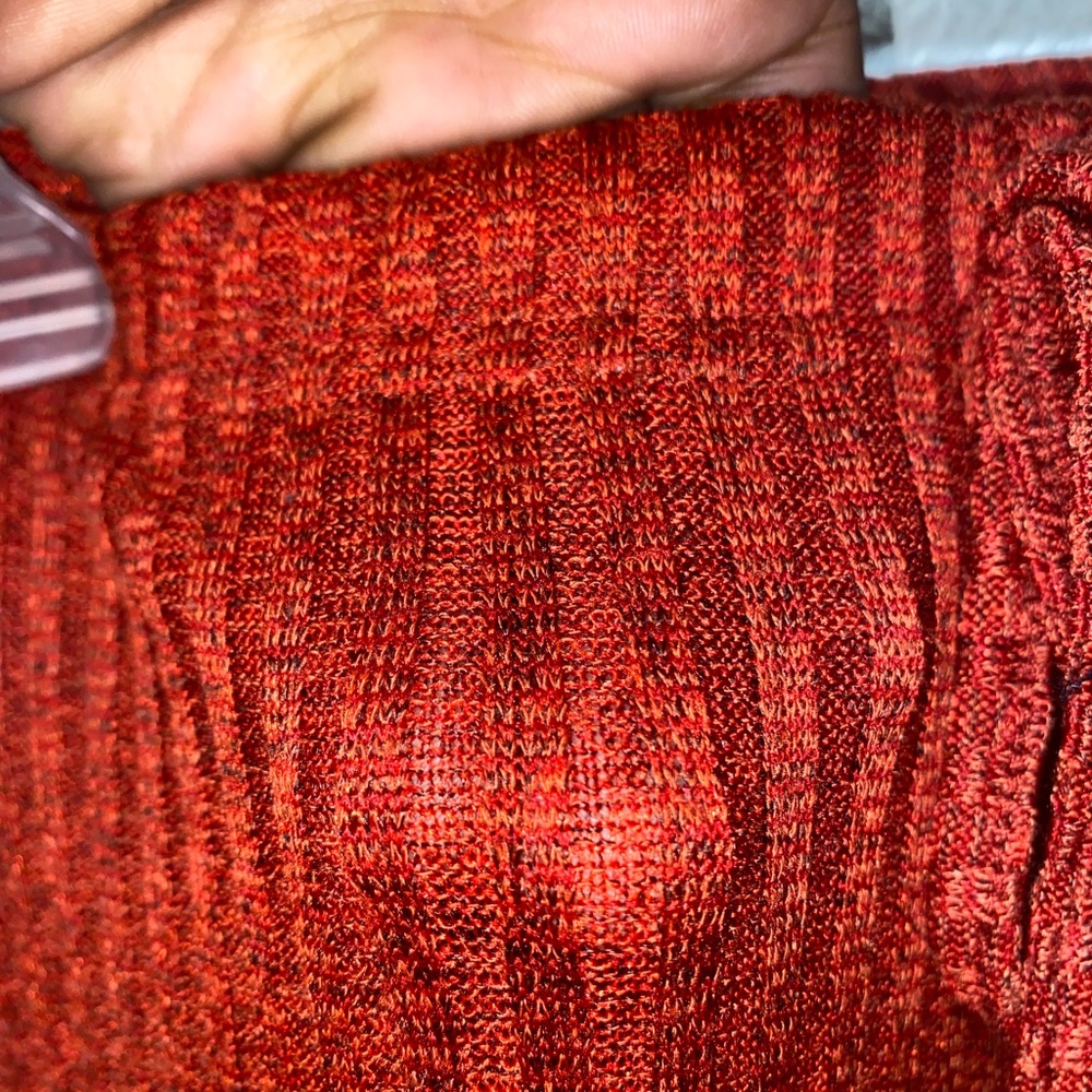 Red Ribbed Knit Pants - Picture 3 of 7